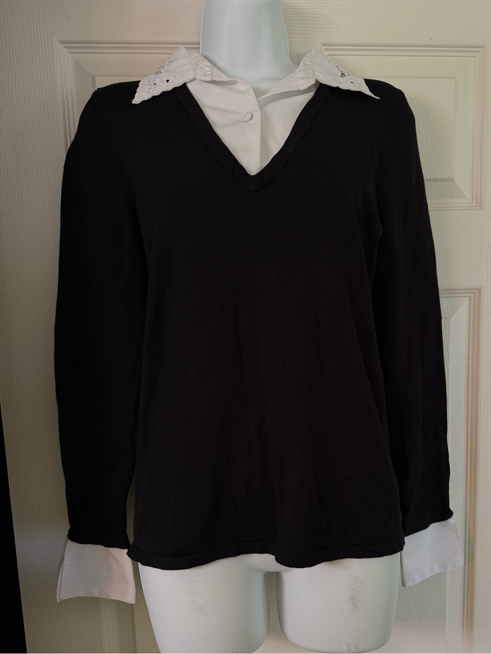Notations Preppy Dark Academia Layered Twofer Sweater • Small